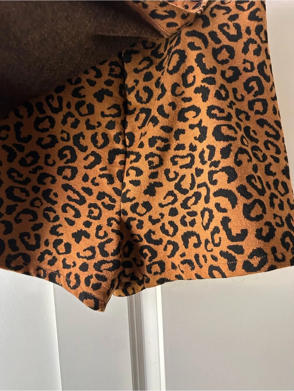 Girls XL Old Navy Leopard Wrap-Front Skort Shorts - Brown & Black